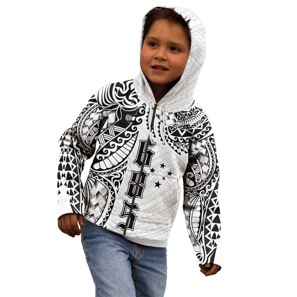 Samoa 685 Art Traditional Tattoo Pattern Kid Hoodie White Color