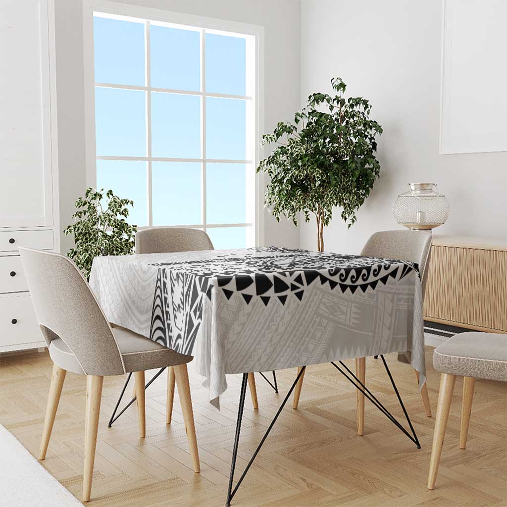 Samoa 685 Art Traditional Tattoo Pattern Tablecloth White Color