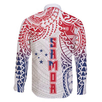 Samoa 685 Art Traditional Tattoo Pattern Family Matching Off The Shoulder Long Sleeve Dress and Hawaiian Shirt Gradient Color