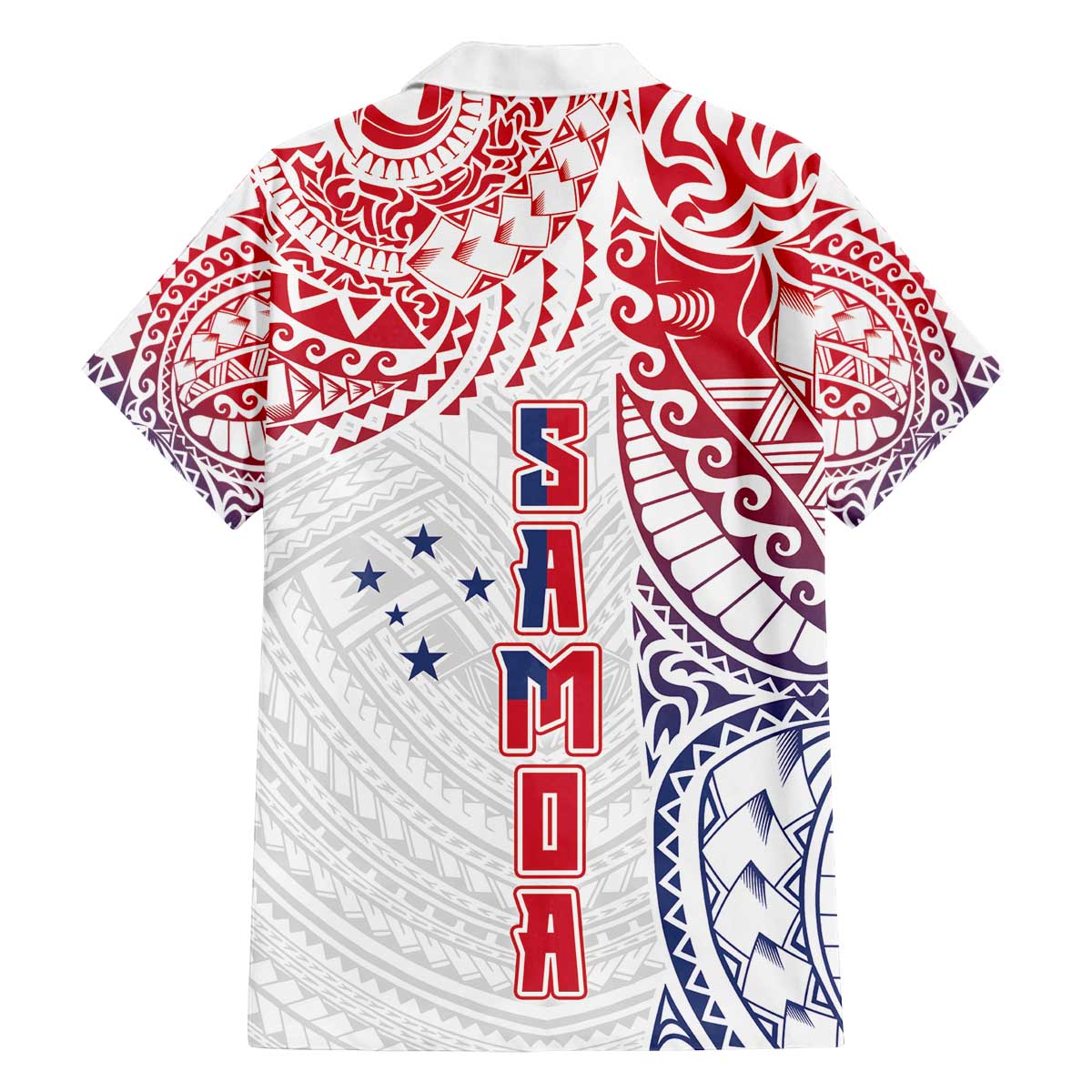 Samoa 685 Art Traditional Tattoo Pattern Family Matching Off Shoulder Short Dress and Hawaiian Shirt Gradient Color