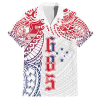 Samoa 685 Art Traditional Tattoo Pattern Family Matching Tank Maxi Dress and Hawaiian Shirt Gradient Color