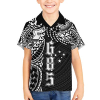 Samoa 685 Art Traditional Tattoo Pattern Family Matching Tank Maxi Dress and Hawaiian Shirt Black Color