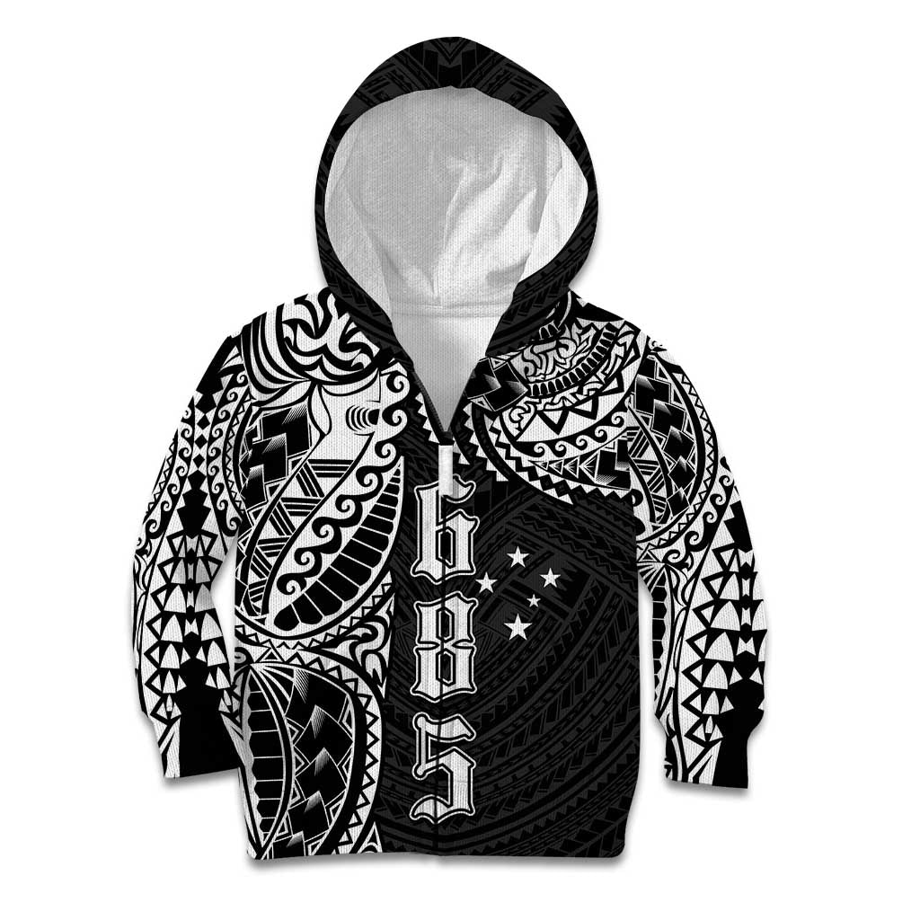 Samoa 685 Art Traditional Tattoo Pattern Kid Hoodie Black Color