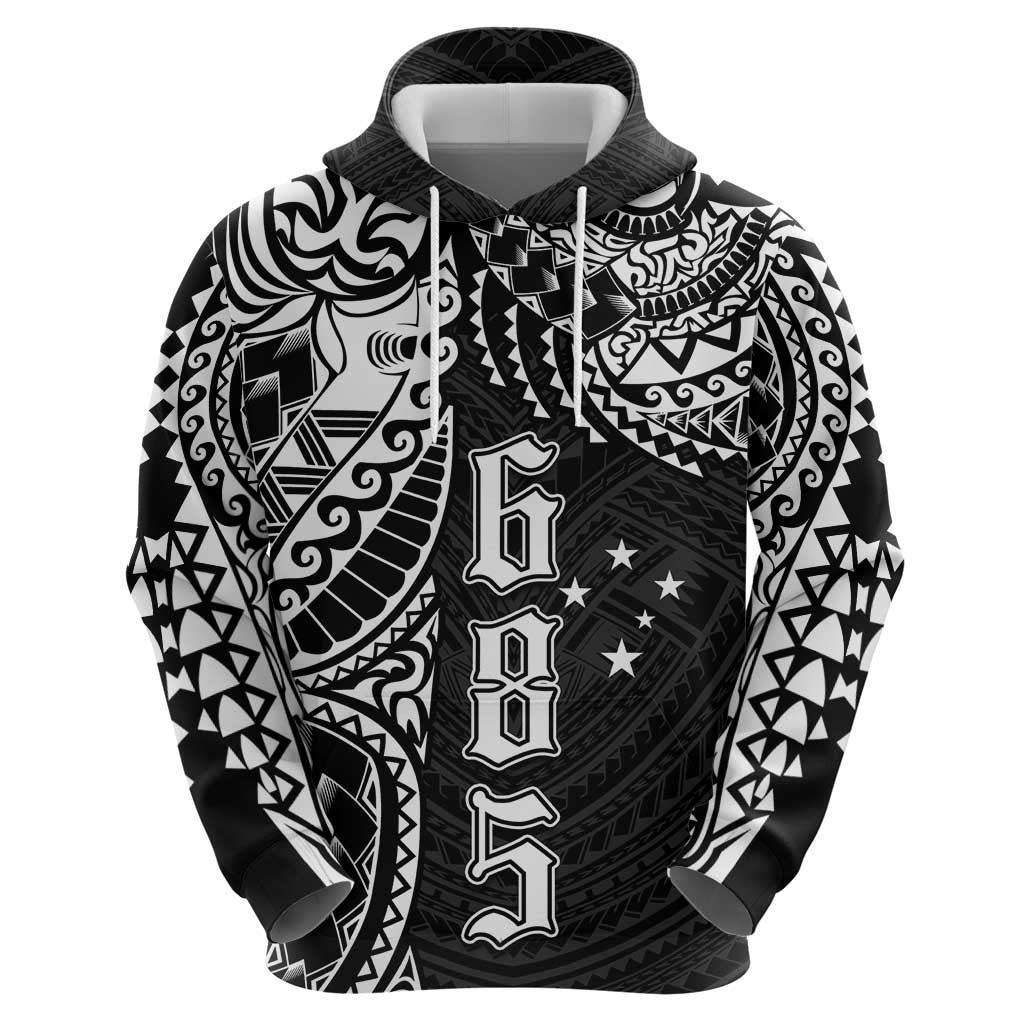 Samoa 685 Art Traditional Tattoo Pattern Zip Hoodie Black Color