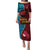 Bintangor Goroka Lahanis Rugby Puletasi Papua New Guinea Polynesian Tattoo LT03 Long Dress Red - Polynesian Pride