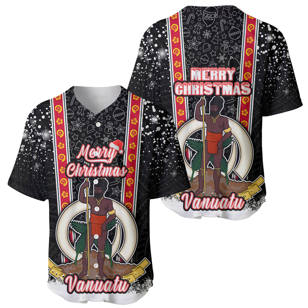 Vanuatu Christmas Baseball Jersey Polynesian Tribal Snow Style LT03 - Polynesian Pride