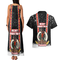 Vanuatu Christmas Couples Matching Tank Maxi Dress and Hawaiian Shirt Polynesian Tribal Snow Style LT03 - Polynesian Pride