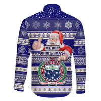 Samoa Christmas Family Matching Short Sleeve Bodycon Dress and Hawaiian Shirt The Santa Coat of Arms with Samoa Bracelet Pattern LT03 - Polynesian Pride
