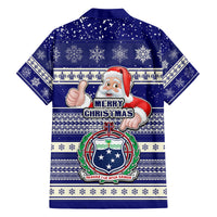 Samoa Christmas Family Matching Summer Maxi Dress and Hawaiian Shirt The Santa Coat of Arms with Samoa Bracelet Pattern LT03 - Polynesian Pride