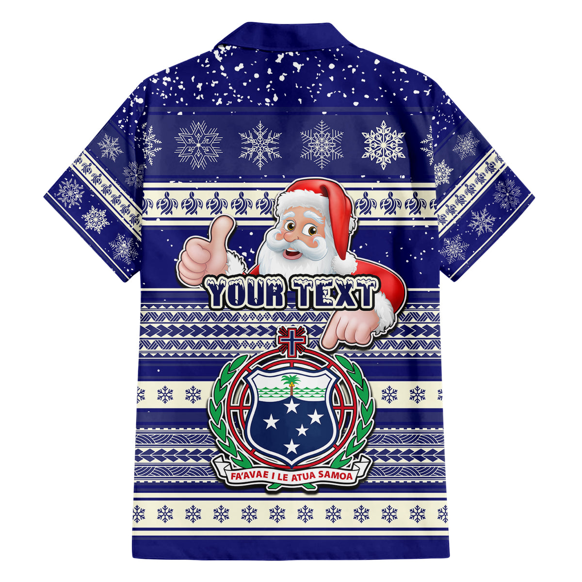 Custom Samoa Christmas Family Matching Short Sleeve Bodycon Dress and Hawaiian Shirt The Santa Coat of Arms with Samoa Bracelet Pattern LT03 - Polynesian Pride