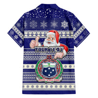 Custom Samoa Christmas Family Matching Tank Maxi Dress and Hawaiian Shirt The Santa Coat of Arms with Samoa Bracelet Pattern LT03 - Polynesian Pride