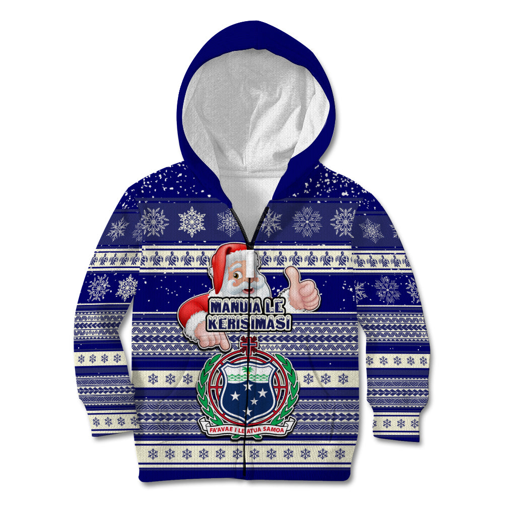 Custom Samoa Christmas Kid Hoodie The Santa Coat of Arms with Samoa Bracelet Pattern LT03 - Polynesian Pride