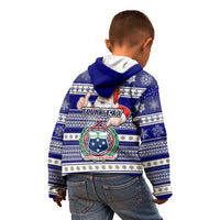 Custom Samoa Christmas Kid Hoodie The Santa Coat of Arms with Samoa Bracelet Pattern LT03 - Polynesian Pride