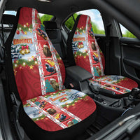 New Zealand Merry Christmas Car Seat Cover Maori Animals, Koru Tattoo - Red Xmas Style LT03 One Size Red - Polynesian Pride