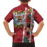 New Zealand Merry Christmas Family Matching Summer Maxi Dress and Hawaiian Shirt Maori Animals, Koru Tattoo - Red Xmas Style LT03 - Polynesian Pride