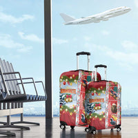 New Zealand Merry Christmas Luggage Cover Maori Animals, Koru Tattoo - Red Xmas Style LT03 - Polynesian Pride