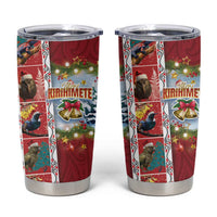 New Zealand Merry Christmas Tumbler Cup Maori Animals Xmas Style and Koru Tattoo Red Color LT03 Red - Polynesian Pride