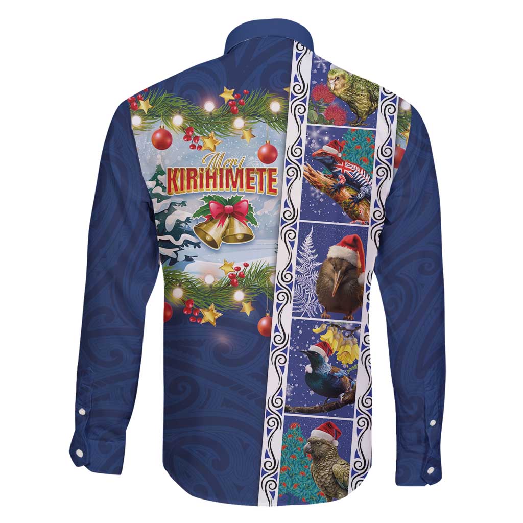 New Zealand Merry Christmas Family Matching Mermaid Dress and Hawaiian Shirt Maori Animals, Koru Tattoo - Blue Xmas Style LT03 - Polynesian Pride