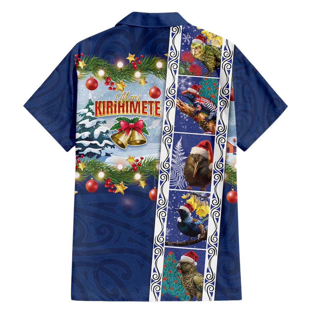 New Zealand Merry Christmas Family Matching Off Shoulder Maxi Dress and Hawaiian Shirt Maori Animals, Koru Tattoo - Blue Xmas Style LT03 - Polynesian Pride