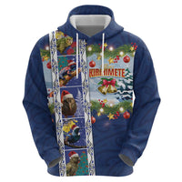 New Zealand Merry Christmas Hoodie Maori Animals, Koru Tattoo - Blue Xmas Style LT03 - Polynesian Pride