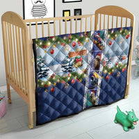 New Zealand Merry Christmas Quilt Maori Animals, Koru Tattoo - Blue Xmas Style