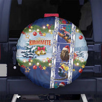 New Zealand Merry Christmas Spare Tire Cover Maori Animals, Koru Tattoo - Blue Xmas Style LT03 - Polynesian Pride