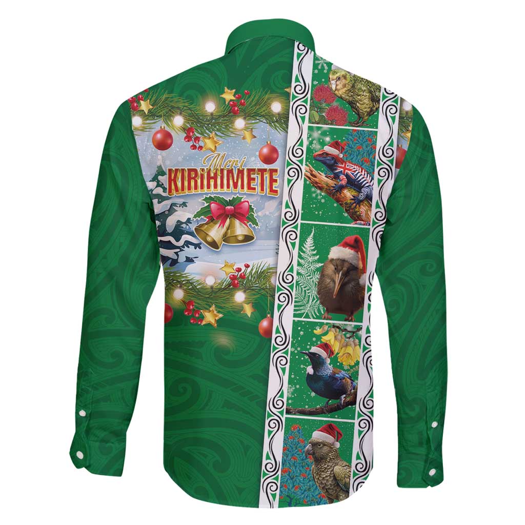 New Zealand Merry Christmas Family Matching Mermaid Dress and Hawaiian Shirt Maori Animals, Koru Tattoo - Green Xmas Style LT03 - Polynesian Pride