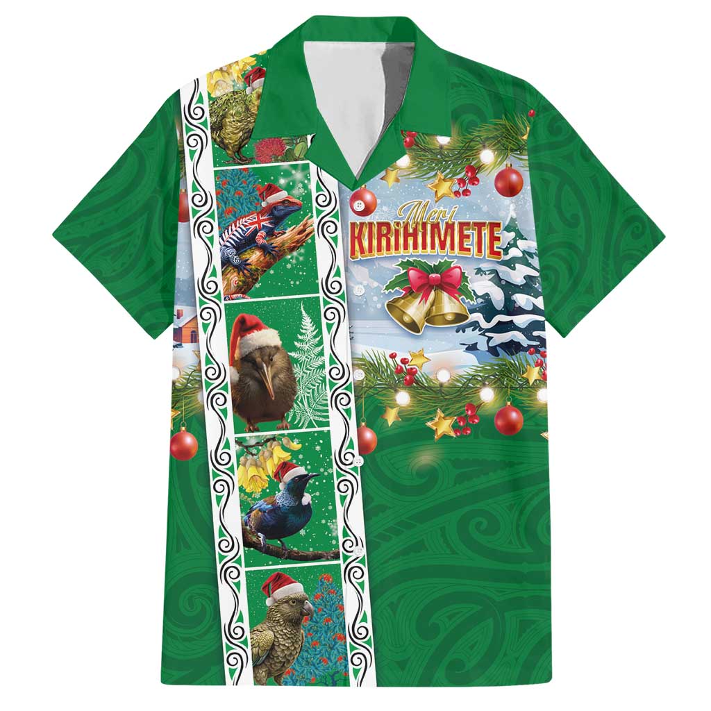 New Zealand Merry Christmas Hawaiian Shirt Maori Animals, Koru Tattoo - Green Xmas Style LT03 Green - Polynesian Pride