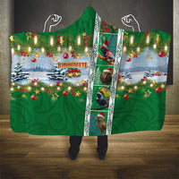 New Zealand Merry Christmas Hooded Blanket Maori Animals, Koru Tattoo - Green Xmas Style LT03 - Polynesian Pride