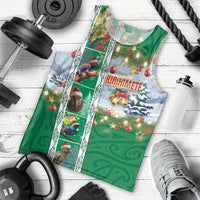 New Zealand Merry Christmas Men Tank Top Maori Animals, Koru Tattoo - Green Xmas Style LT03 - Polynesian Pride