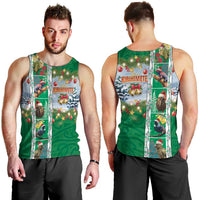 New Zealand Merry Christmas Men Tank Top Maori Animals, Koru Tattoo - Green Xmas Style LT03 - Polynesian Pride