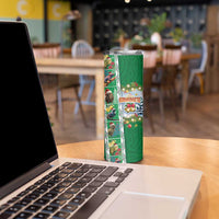 New Zealand Merry Christmas Skinny Tumbler Maori Animals Xmas Style and Koru Tattoo Green Color LT03 - Polynesian Pride