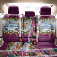 New Zealand Merry Christmas Back Car Seat Cover Maori Animals, Koru Tattoo - Pink Xmas Style LT03 - Polynesian Pride