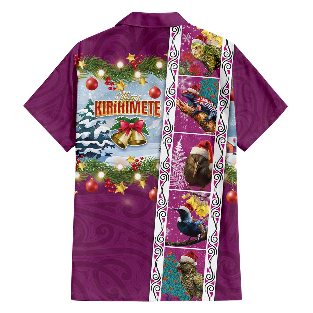 New Zealand Merry Christmas Family Matching Puletasi and Hawaiian Shirt Maori Animals, Koru Tattoo - Pink Xmas Style LT03 - Polynesian Pride