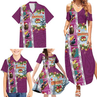 New Zealand Merry Christmas Family Matching Summer Maxi Dress and Hawaiian Shirt Maori Animals, Koru Tattoo - Pink Xmas Style LT03 - Polynesian Pride