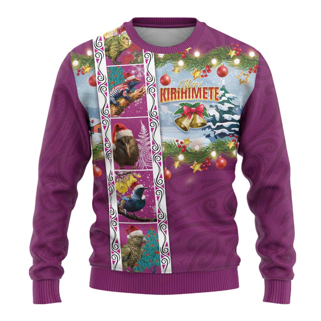 New Zealand Merry Christmas Ugly Christmas Sweater Maori Animals, Koru Tattoo - Pink Xmas Style LT03 - Polynesian Pride