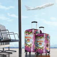 New Zealand Merry Christmas Luggage Cover Maori Animals, Koru Tattoo - Pink Xmas Style LT03 - Polynesian Pride