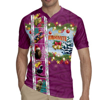 New Zealand Merry Christmas Rugby Jersey Maori Animals, Koru Tattoo - Pink Xmas Style