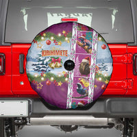 New Zealand Merry Christmas Spare Tire Cover Maori Animals, Koru Tattoo - Pink Xmas Style LT03 - Polynesian Pride