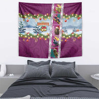 New Zealand Merry Christmas Tapestry Maori Animals, Koru Tattoo - Pink Xmas Style