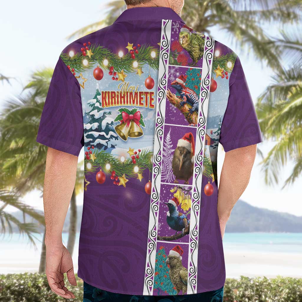 New Zealand Merry Christmas Hawaiian Shirt Maori Animals, Koru Tattoo - Purple Xmas Style LT03 - Polynesian Pride
