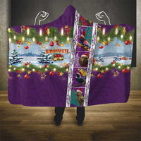 New Zealand Merry Christmas Hooded Blanket Maori Animals, Koru Tattoo - Purple Xmas Style LT03 - Polynesian Pride