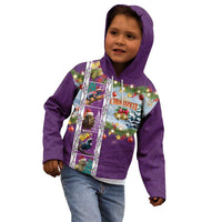 New Zealand Merry Christmas Kid Hoodie Maori Animals, Koru Tattoo - Purple Xmas Style LT03 - Polynesian Pride