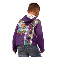 New Zealand Merry Christmas Kid Hoodie Maori Animals, Koru Tattoo - Purple Xmas Style LT03 - Polynesian Pride