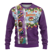 New Zealand Merry Christmas Ugly Christmas Sweater Maori Animals, Koru Tattoo - Purple Xmas Style LT03 - Polynesian Pride