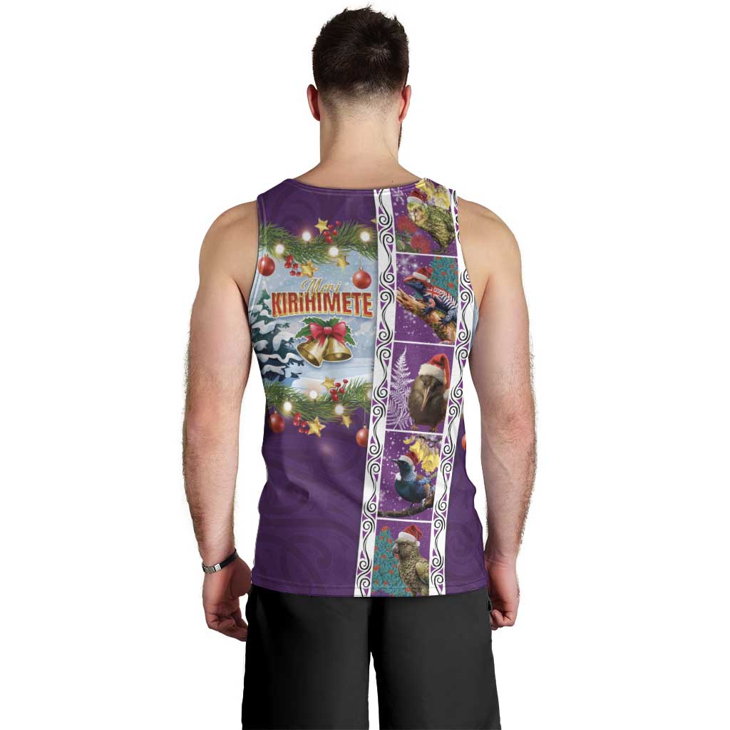 New Zealand Merry Christmas Men Tank Top Maori Animals, Koru Tattoo - Purple Xmas Style LT03 - Polynesian Pride