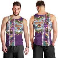 New Zealand Merry Christmas Men Tank Top Maori Animals, Koru Tattoo - Purple Xmas Style LT03 - Polynesian Pride
