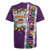 New Zealand Merry Christmas Rugby Jersey Maori Animals, Koru Tattoo - Purple Xmas Style LT03 - Polynesian Pride