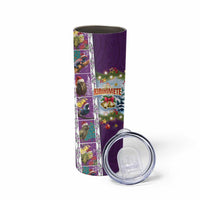 New Zealand Merry Christmas Skinny Tumbler Maori Animals Xmas Style and Koru Tattoo Purple Color LT03 - Polynesian Pride