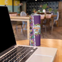 New Zealand Merry Christmas Skinny Tumbler Maori Animals Xmas Style and Koru Tattoo Purple Color LT03 - Polynesian Pride